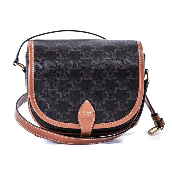 Celine Handbags - Celine Folco Medium Triomphe Bag – Tan | Like New (Pristine)